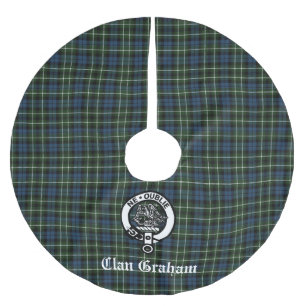 Klan Graham Montrose Tartan & Vapensköld Julgransmatta Borstad Polyester