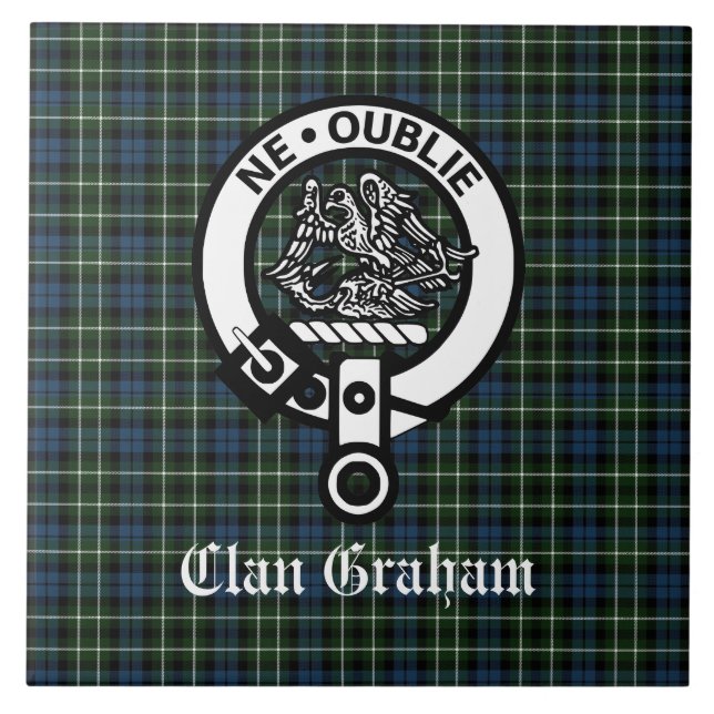 Klan Graham Montrose Tartan & Vapensköld Kakelplatta (Framsidan)