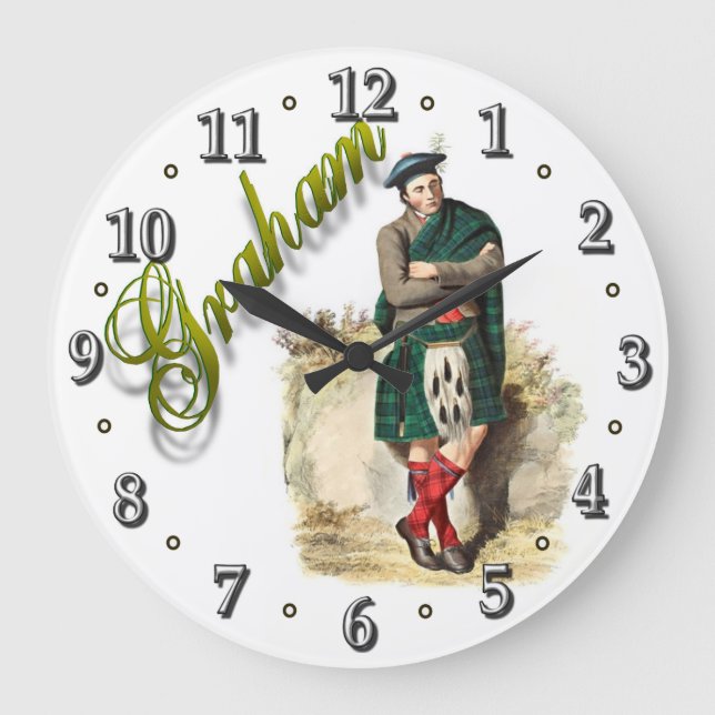 Klan Graham Scottish Dream Clock Stor Klocka (Framsida)