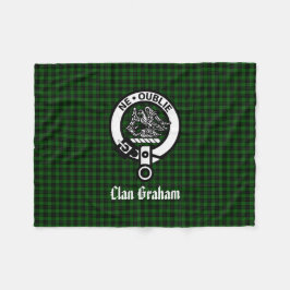 Klan Graham Vapensköld Badge och Tartan Fleecefilt