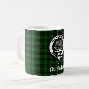 Klan Graham Vapensköld Badge och Tartan Kaffemugg