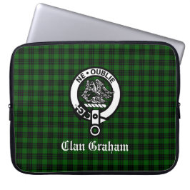 Klan Graham Vapensköld Badge och Tartan Laptop Fodral