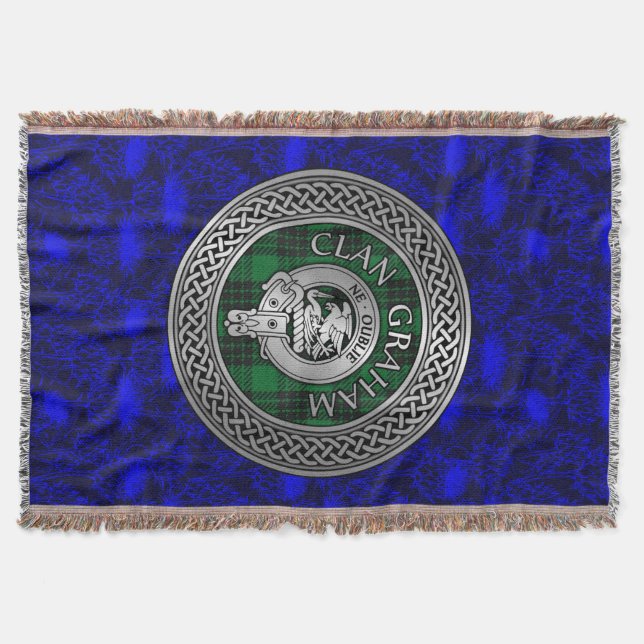 Klan Graham Vapensköld & Tartan Knot Filt (Framsidan)