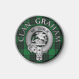 Klan Graham Vapensköld & Tartan Magnet