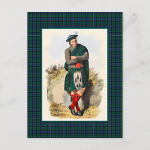 Klan Graham Vintage Illustration Tartan Ram Vykort