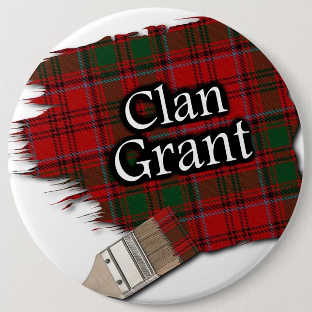 Klan Grant Tartan Paint-pensel Knapp (Framsida)