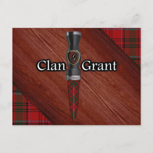 Klan Grant Tartan Sgian Dubh Blade Vykort