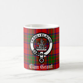 Klan Grant Vapensköld Badge och Tartan Kaffemugg