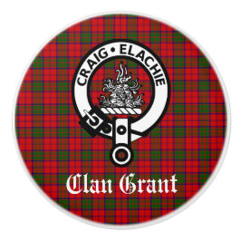 Klan Grant Vapensköld Badge och Tartan Knopp
