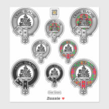 Klan Grant Vapensköld & Tartan Sticker