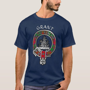 Klan Grant Vapensköld & Tartan T-Shirt