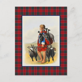 Klan Grant Vintage Illustration Tartan Ram Vykort