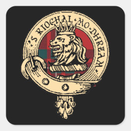Klan Gregor Badge Tartan Sticker Fyrkantigt Klistermärke