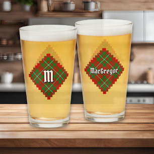 Klan Gregor Tartan Glass Glaskopp