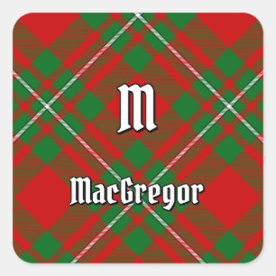 Klan Gregor Tartan Square Sticker Fyrkantigt Klistermärke