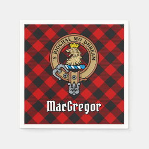 Klan Gregor Vapensköld över Rob Roy Tartan Pappersservett