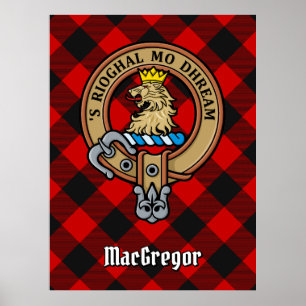 Klan Gregor Vapensköld över Rob Roy Tartan Poster