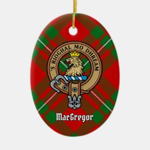 Klan Gregor Vapensköld över Tartan Ceramic Ornamen Julgransprydnad Keramik