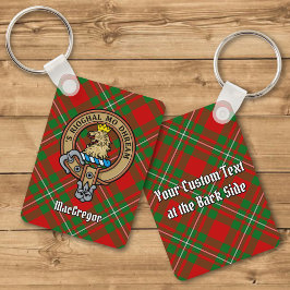 Klan Gregor Vapensköld över Tartan Keychain Nyckelring