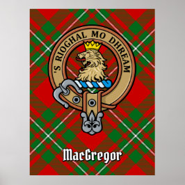 Klan Gregor Vapensköld över Tartan Poster