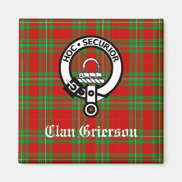 Klan Grierson Vapensköld Badge & Tartan Magnet