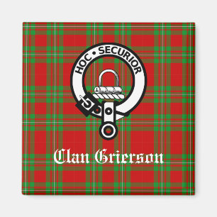 Klan Grierson Vapensköld Badge & Tartan Magnet