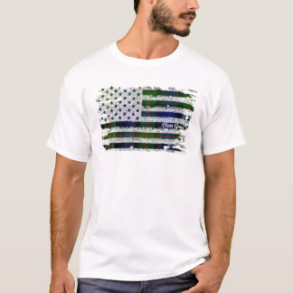 Klan Gunn American Flagga Scottish Tartan T Shirt