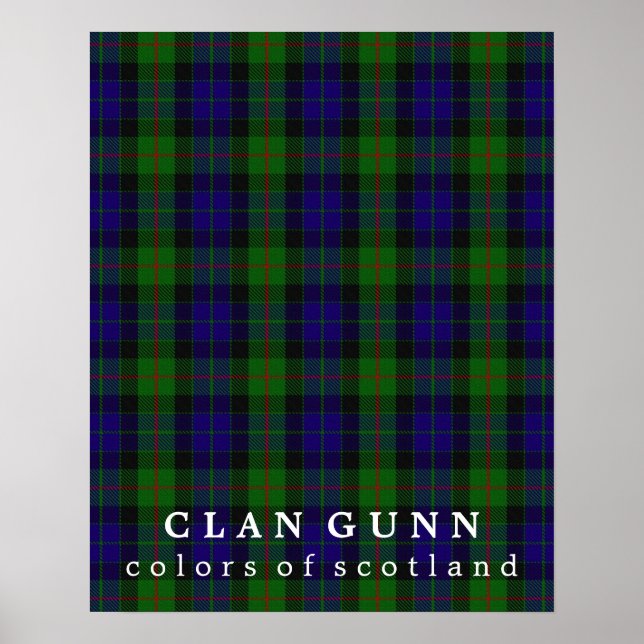 Klan Gunn Färg i Skottland Tartan Poster (Framsidan)
