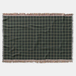 Klan Gunn Mörk grönt och Black Scottish Tartan Mysfilt