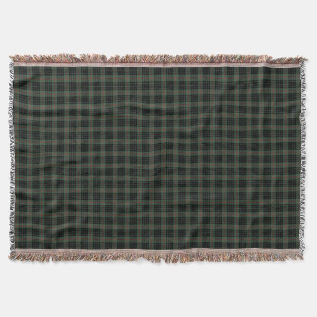 Klan Gunn Mörk grönt och Black Scottish Tartan Mysfilt (Framsidan)
