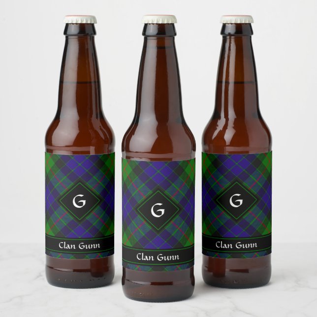 Klan Gunn Tartan Beer Flaska-etikett Ölflaska Etikett (Flaskor)