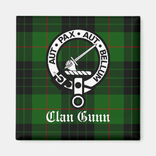 Klan Gunn Vapensköld Badge och Tartan Magnet
