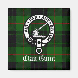 Klan Gunn Vapensköld Badge och Tartan Magnet