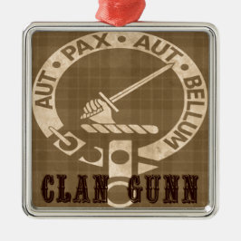 Klan Gunn Vapensköld Badge - Sepia Julgransprydnad Metall
