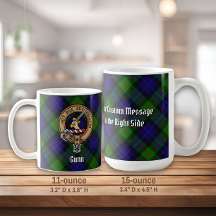 Klan Gunn Vapensköld över Tartan Kaffemugg