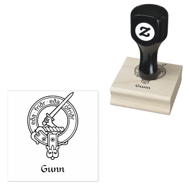 Klan Gunn Vapensköld Rubber Frimärke Stämpel (Stämplad)