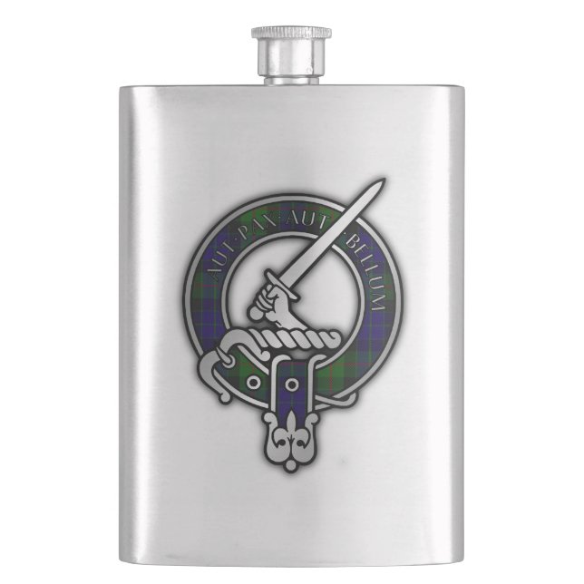Klan Gunn Vapensköld & Tartan Flask Fickplunta (Framsidan)