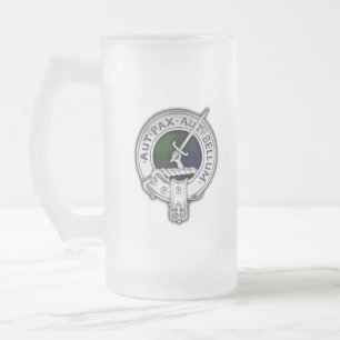 Klan Gunn Vapensköld & Tartan Frostat Ölglas