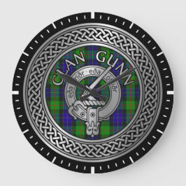 Klan Gunn Vapensköld & Tartan Knot Large Clock Stor Klocka