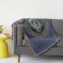 Klan Gunn Vapensköld & Tartan Knot Throw Blanket