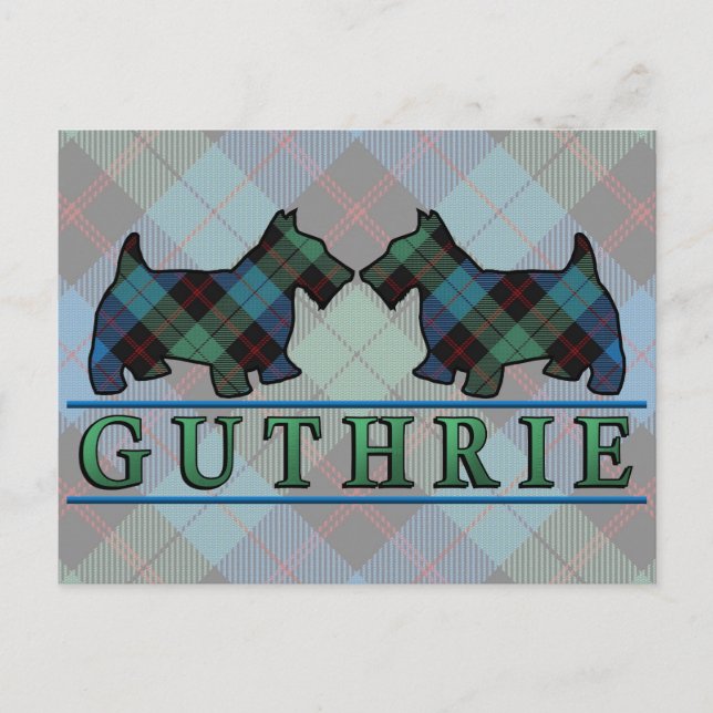 Klan Guthrie Tartan Scottie Hundar Vykort (Framsida)