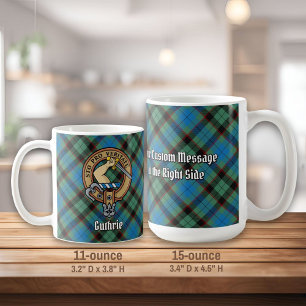 Klan Guthrie Vapensköld over Tartan Kaffemugg