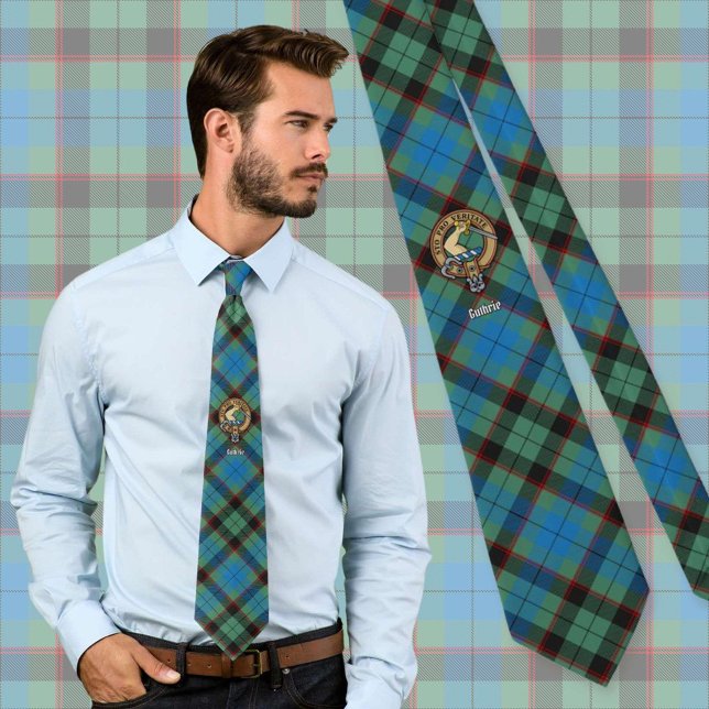 Klan Guthrie Vapensköld over Tartan Slips (Skapare uppladdad)