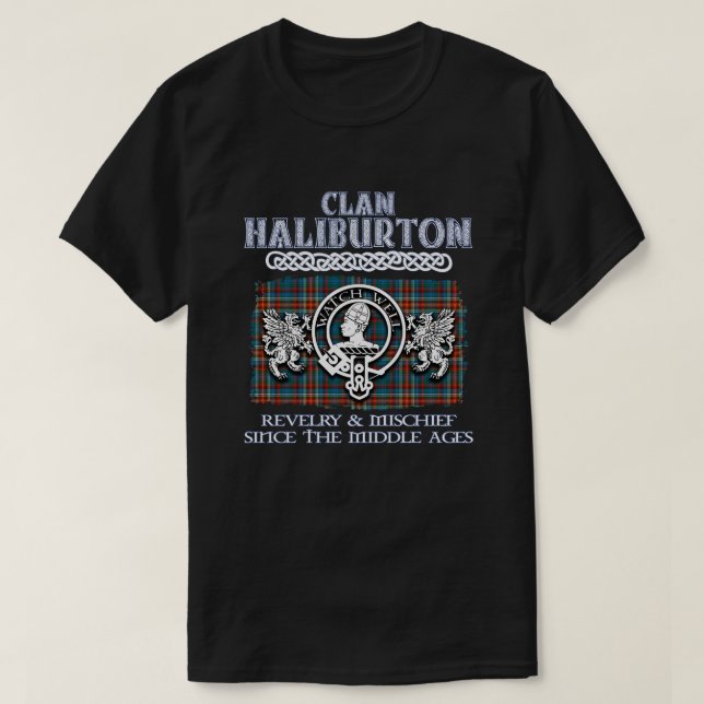 Klan Haliburton vapensköld Scottish klans Scottish T Shirt (Design framsida)