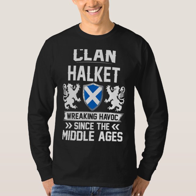Klan Halket Scottish Family Klan Scotland Wreaking T Shirt (Framsida)