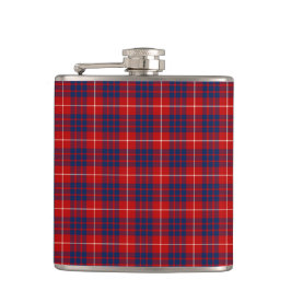 Klan Hamilton Bright Red och Royal Blue Tartan Fickplunta