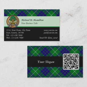 Klan Hamilton Hunting Tartan Affärskort Visitkort