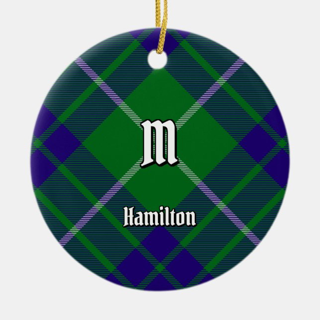 Klan Hamilton Hunting Tartan Ceramic Ornament (Framsidan)