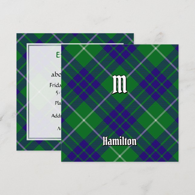 Klan Hamilton Hunting Tartan Inbjudningar (Fram/baksida)