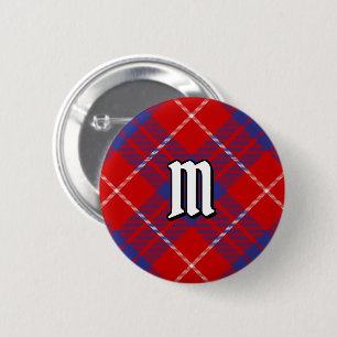 Klan Hamilton Red Tartan Button Knapp